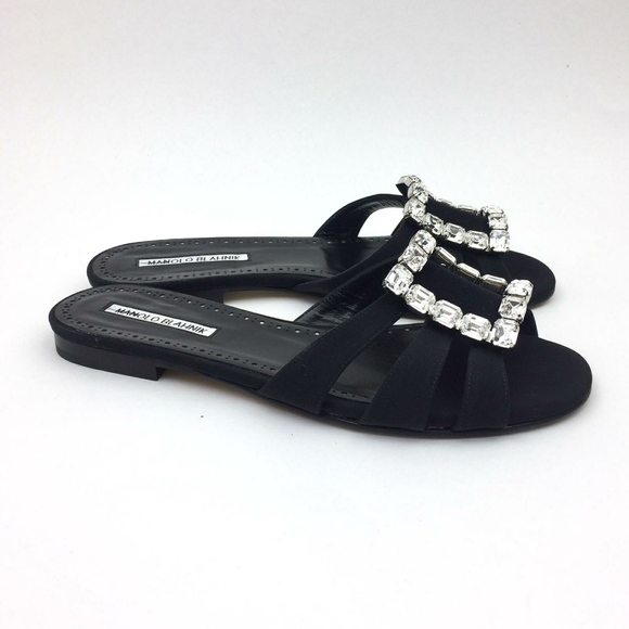 MANOLO BLAHNIK Iluna Buckle Slide Sandal sz 9.5 - Picture 2 of 16